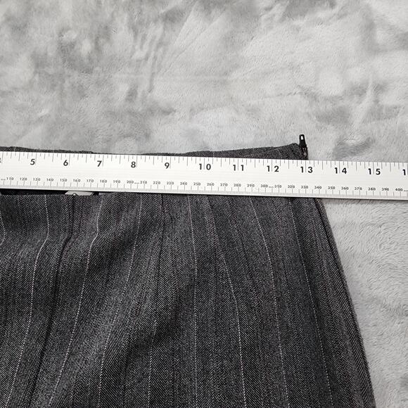 East 5th Pants Womens 6 Gray Striped Tweed High Rise Side Zip Wide Leg Trousers - Picture 7 of 11